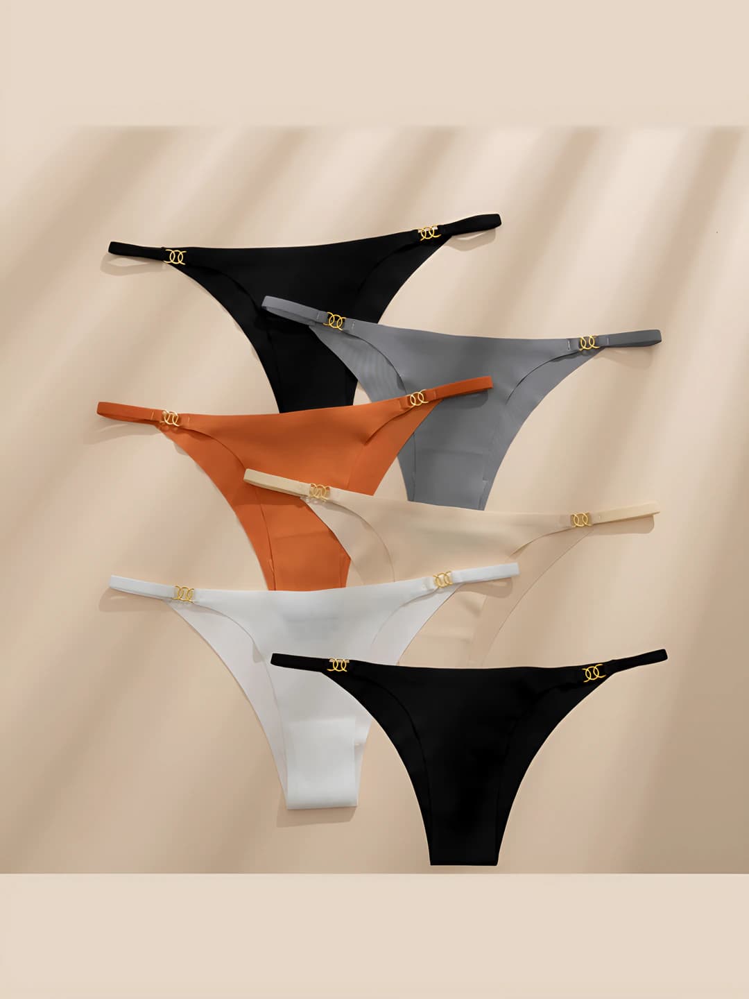 6 pcs (2 black, 1 nude, 1 white, 1 orange, 1 grey)