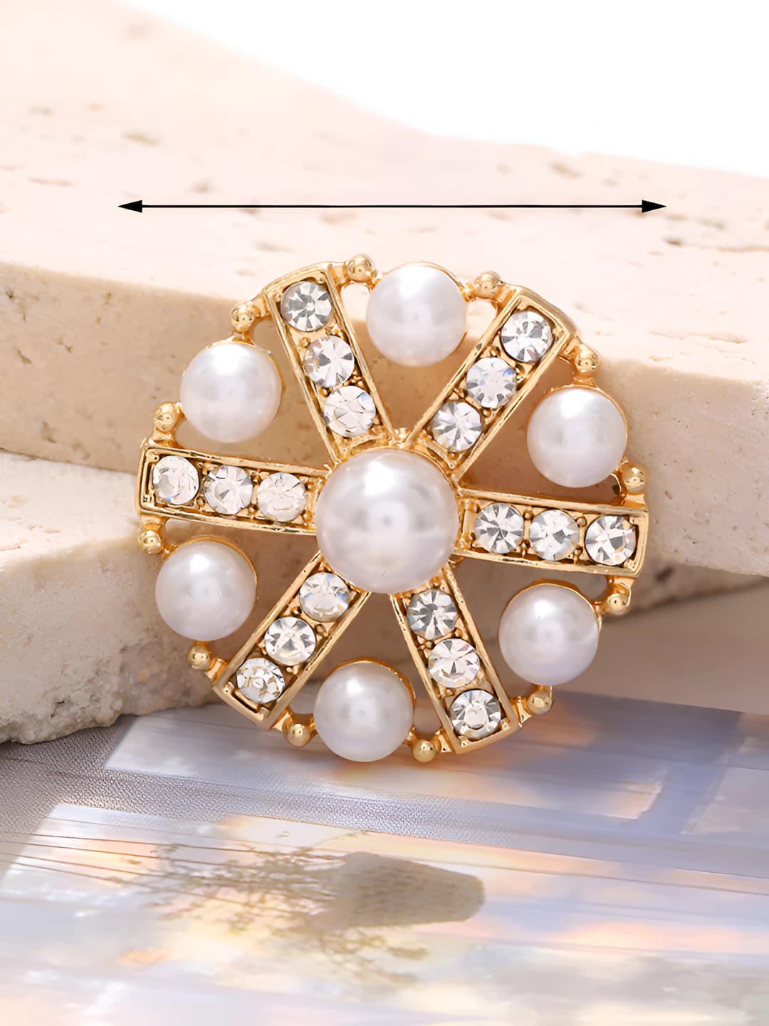 D2624 7 pearl diamond ring Gold