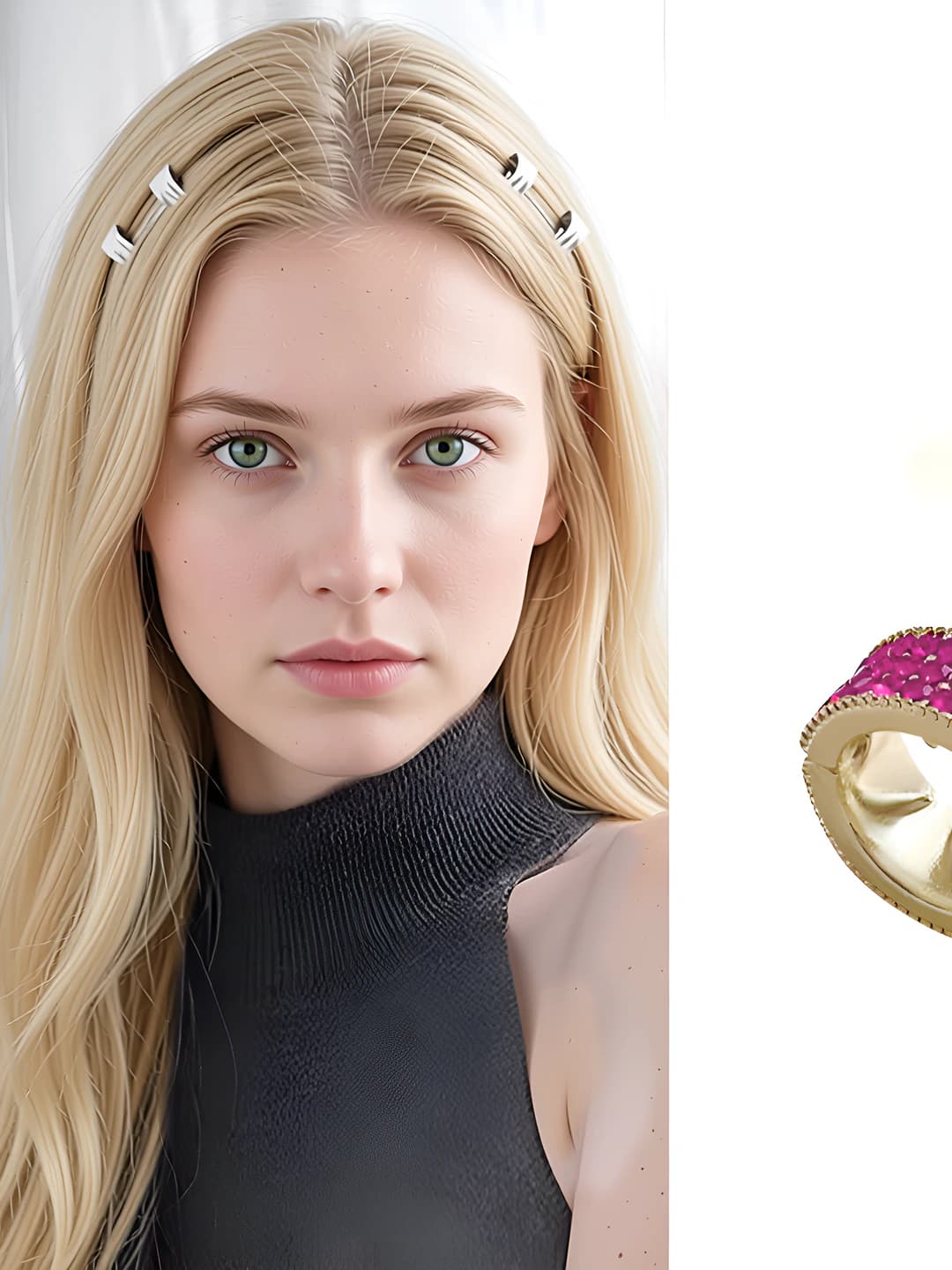3# Pink hair clip, ~1.5 cm