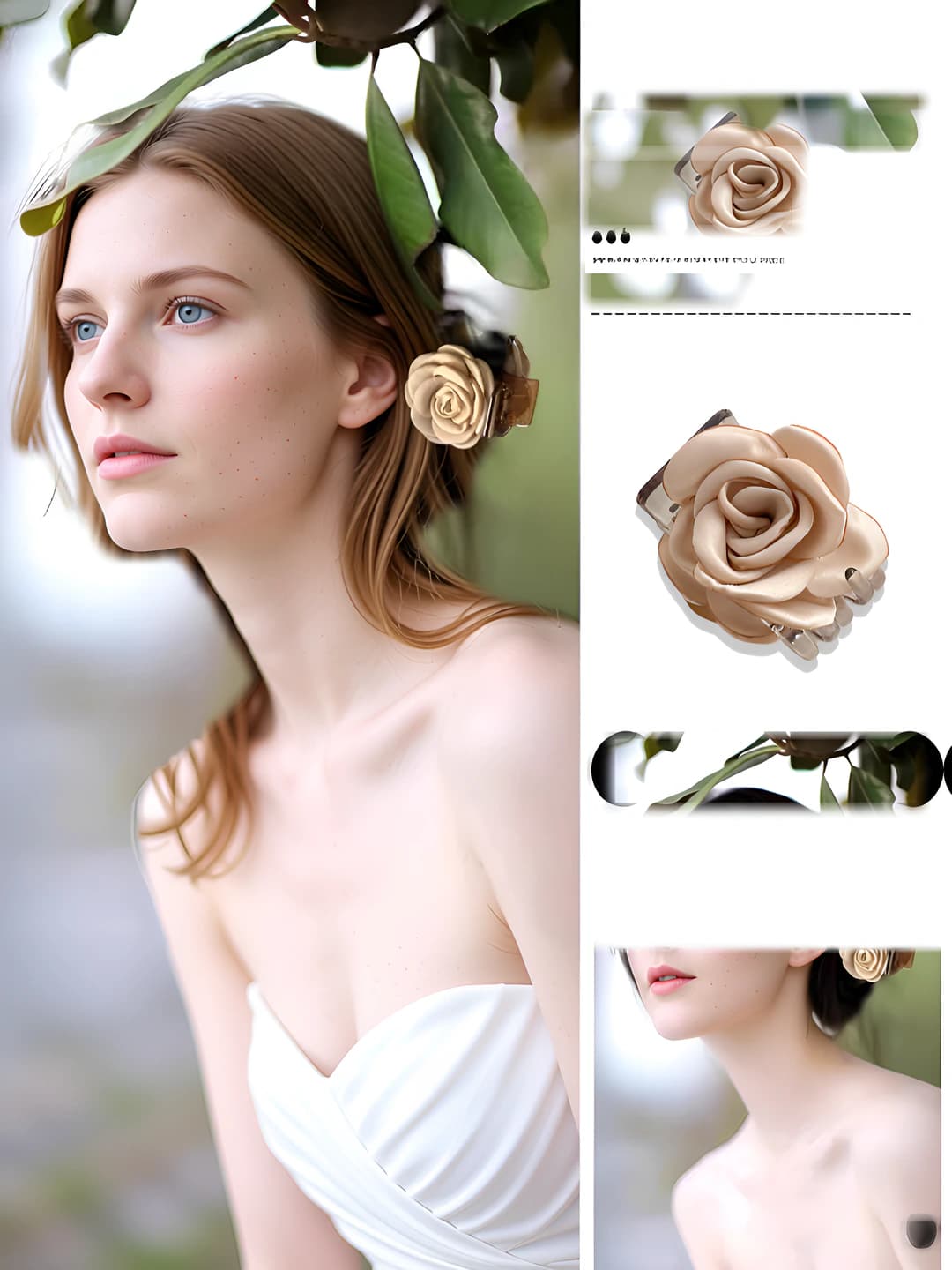 1# Heart flowers claw clip 6 cm