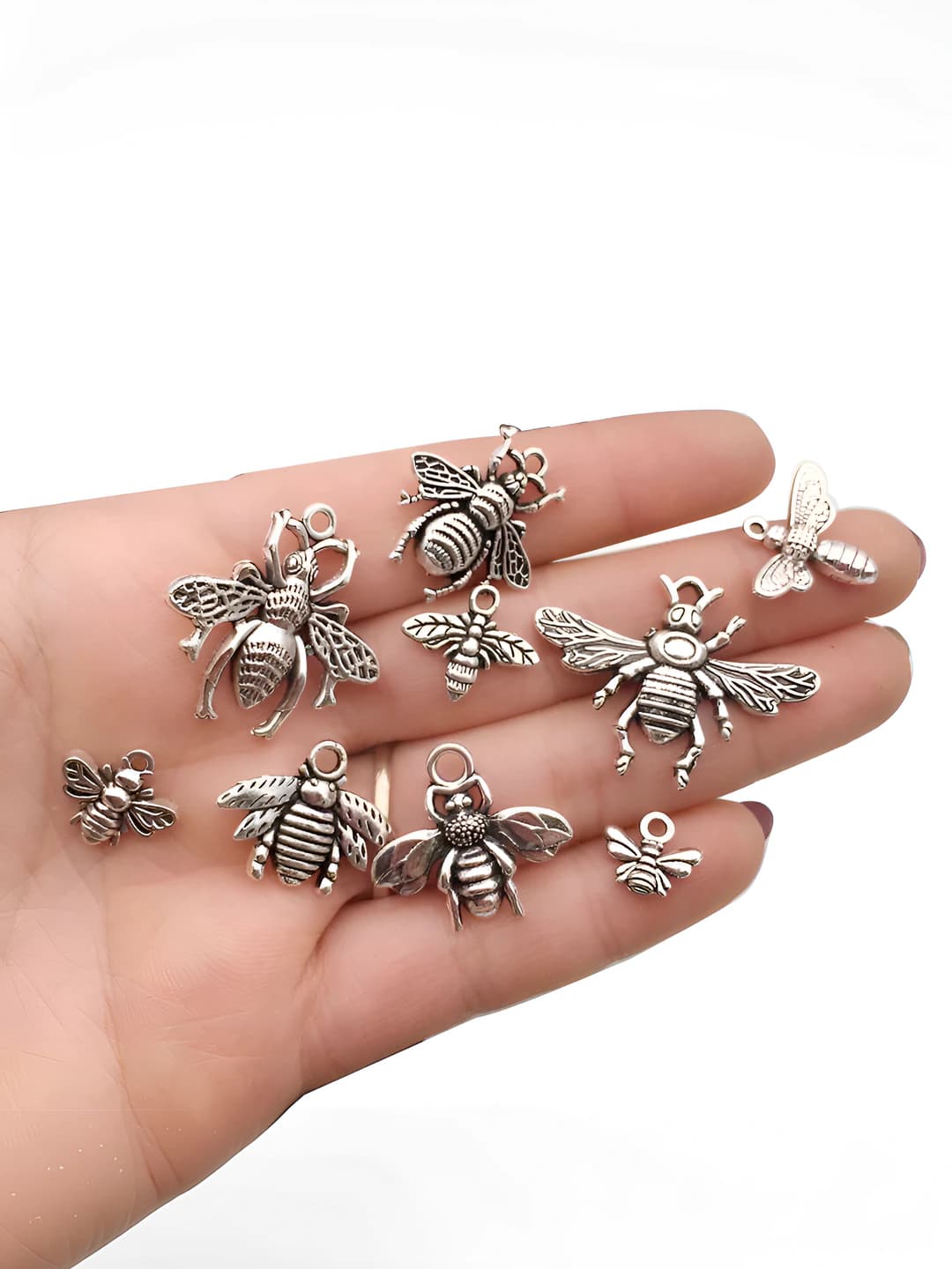 Women's retro alloy bee charms set