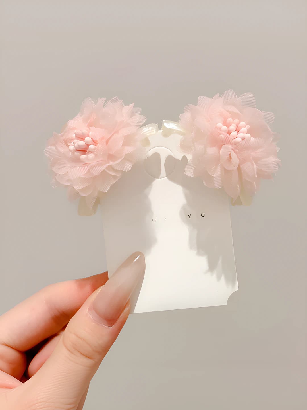 2# Розовый парный зажим (основание ~4.5 см)