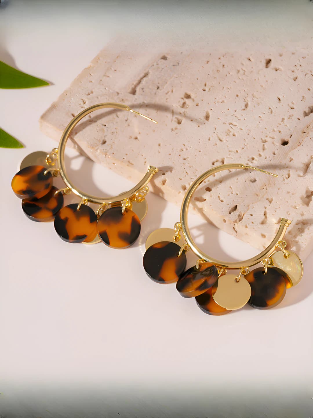 Steel - leopard sequin stud