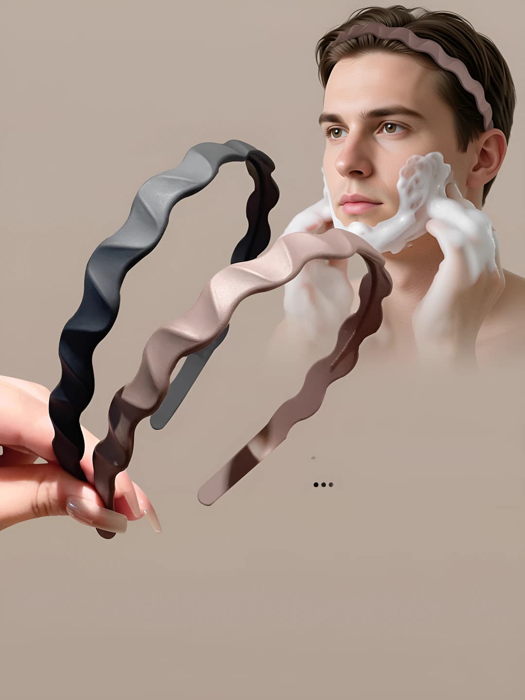 Women's non-slip headband with teeth, no hair loss, for daily wear, high crown hair bundle holder, geometric design element and Chanel style
