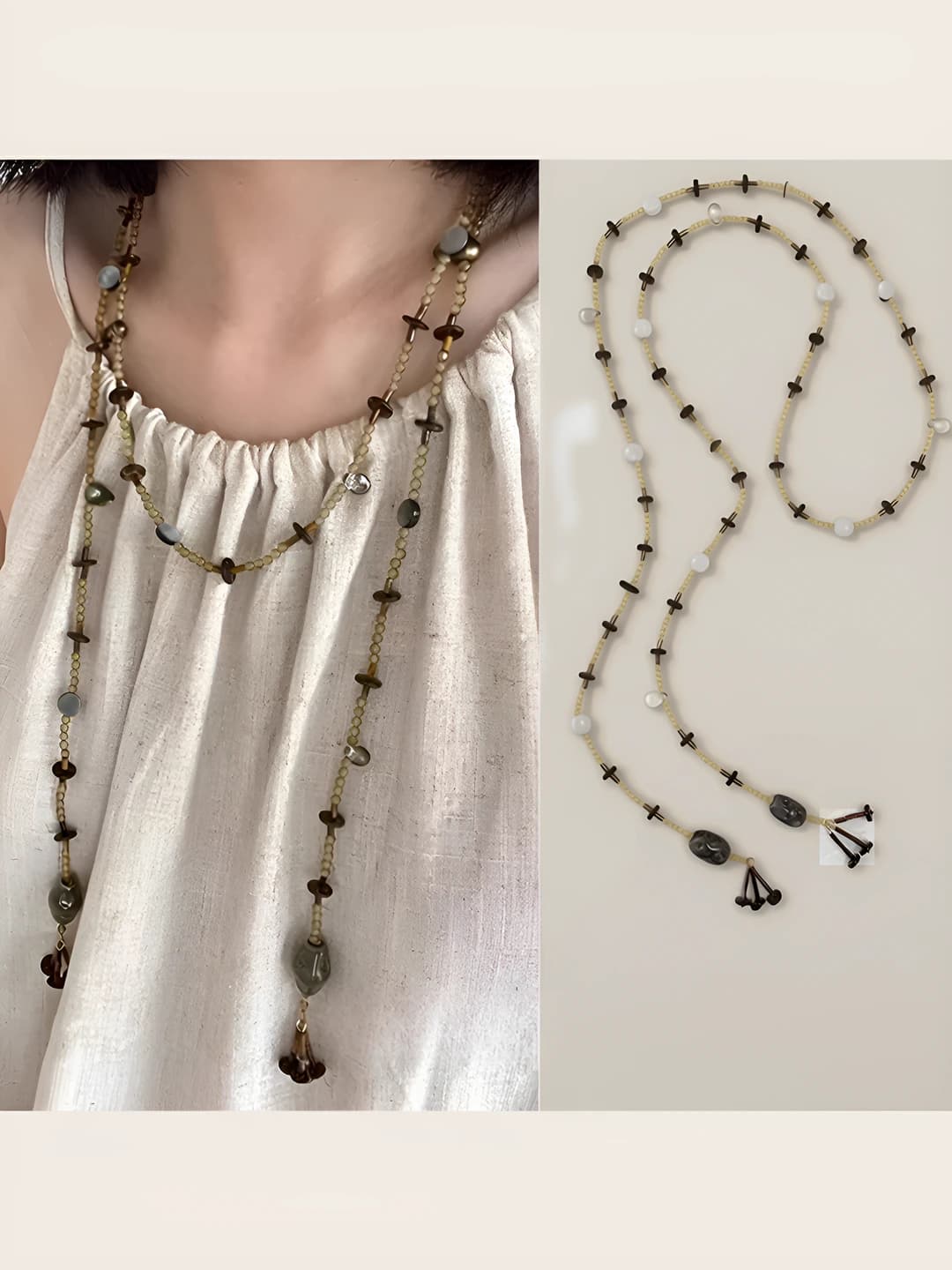 13# necklace - White - Coffee