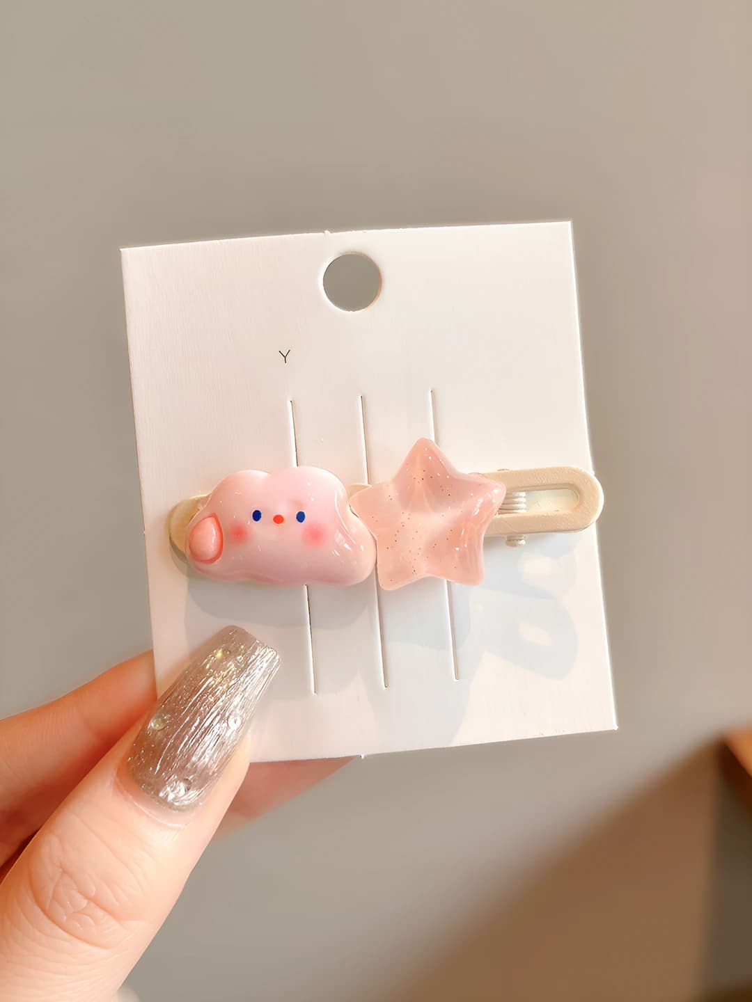 5# Pink cloud star clip 6cm