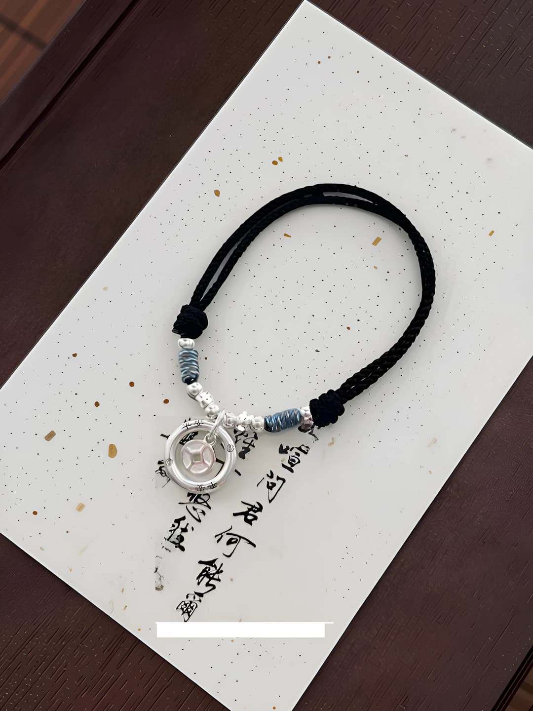 S298 Wrapped safety clasp bracelet [Black cord]