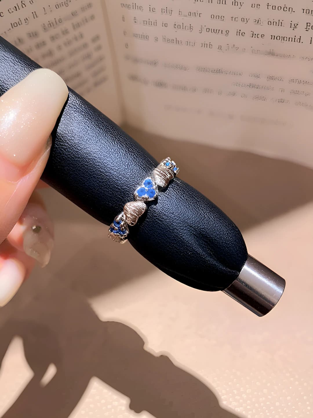 24# Ring - Silver - Blue - Heart