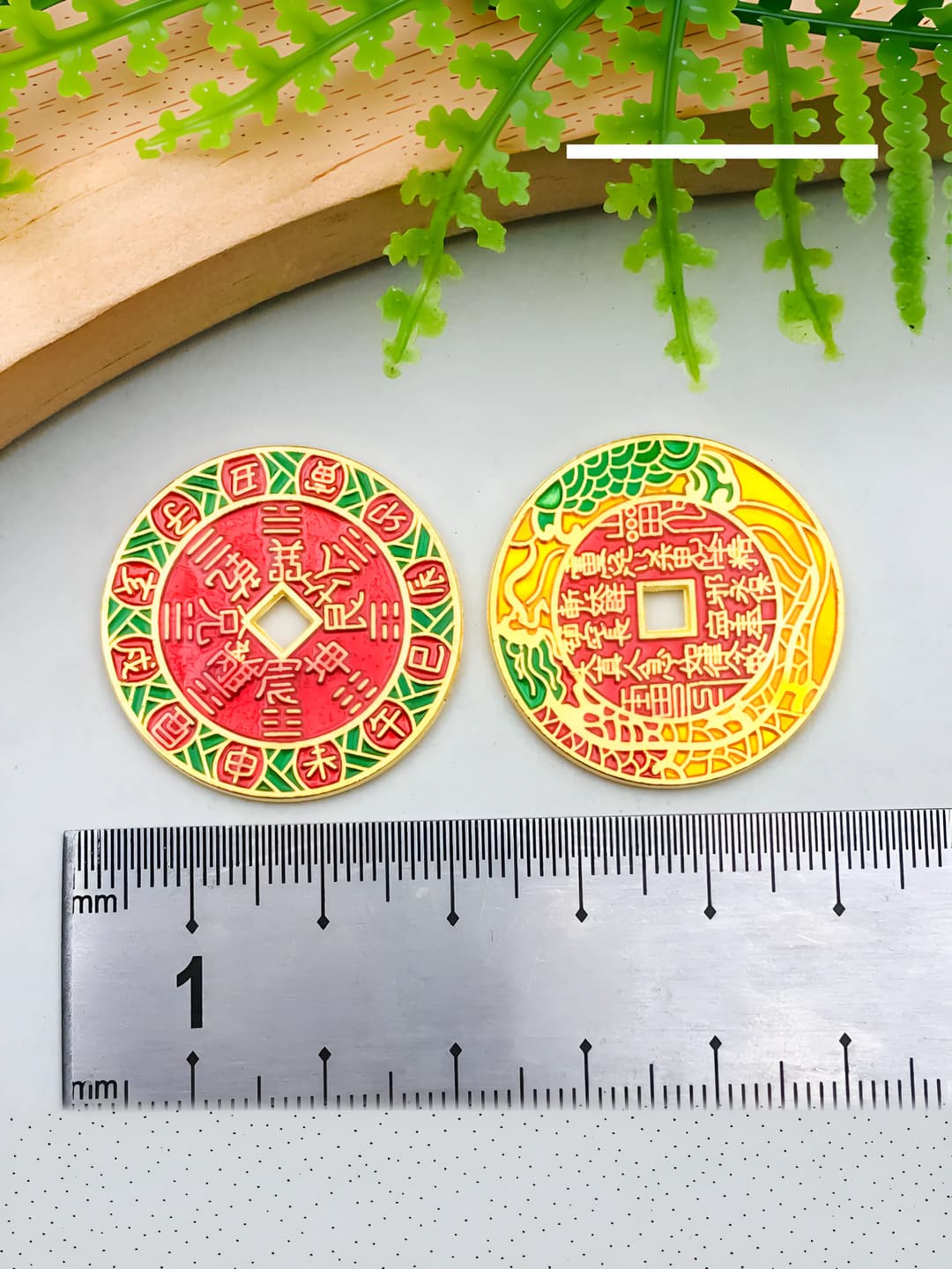1 шт красно-жёлтый эмаль яркий золотой дракон горная монета 28x28mm