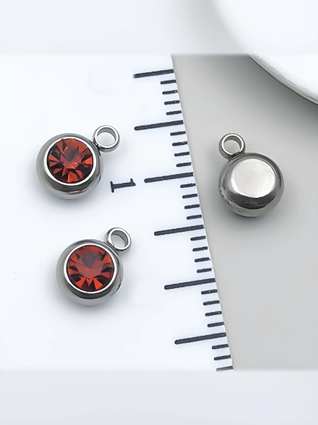 1 dona Po'lat rang 6x8.5x4mm gorizontal 1.5mm To'q shampanj jigarrang 12 oy toshi-0.5g-T2954