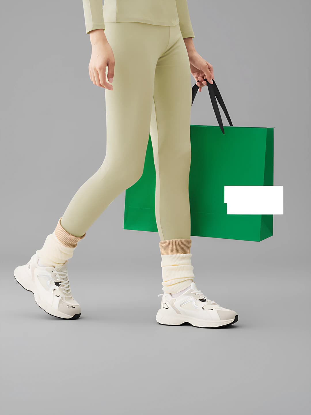 Women [Pants] Light cream green