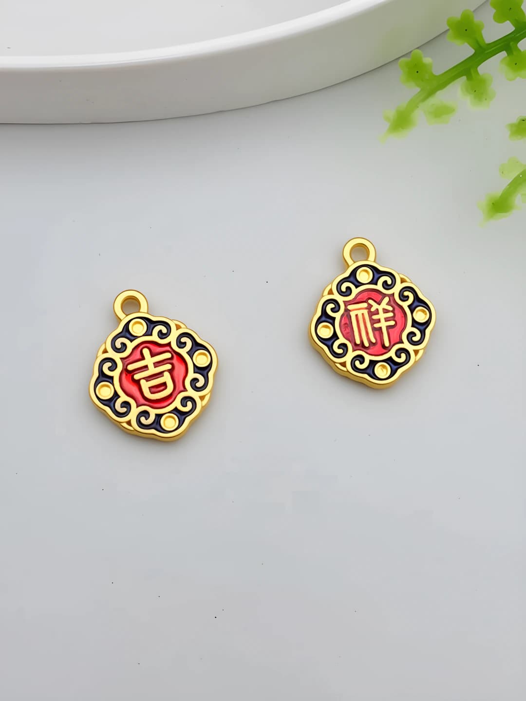 1 шт Двусторонний брелок 14x11mm-1.1g-22535