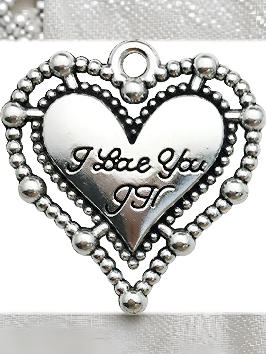 1 pc apricot heart Iloveyou letters 19x20mm-1.9g-15486