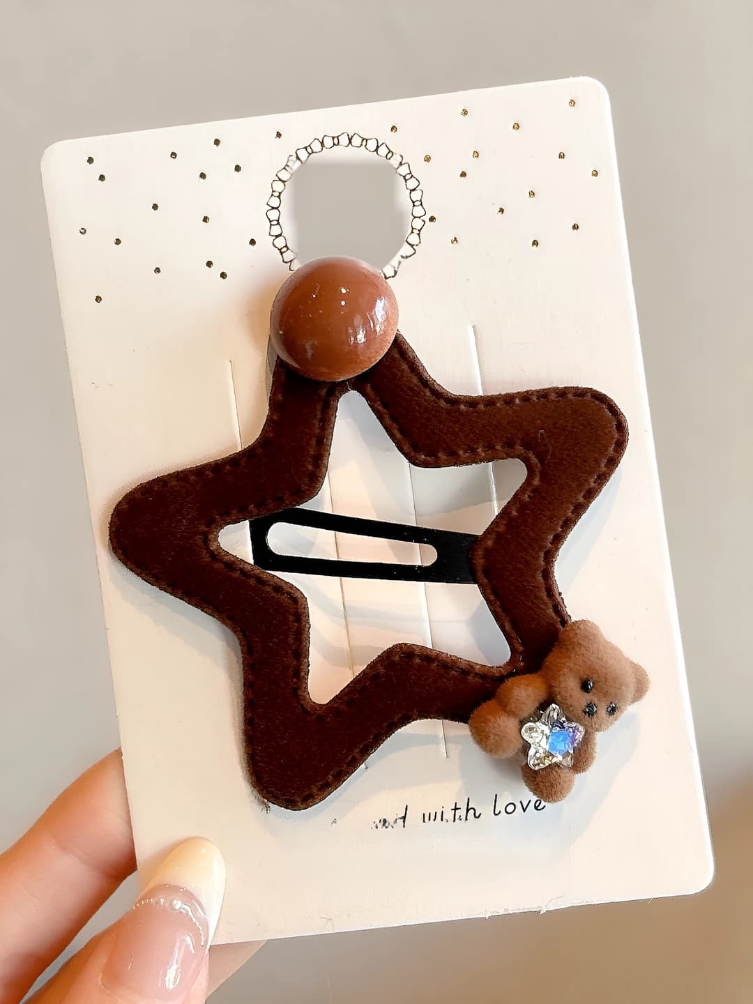Coffee five-pointed hair clip 1 pc