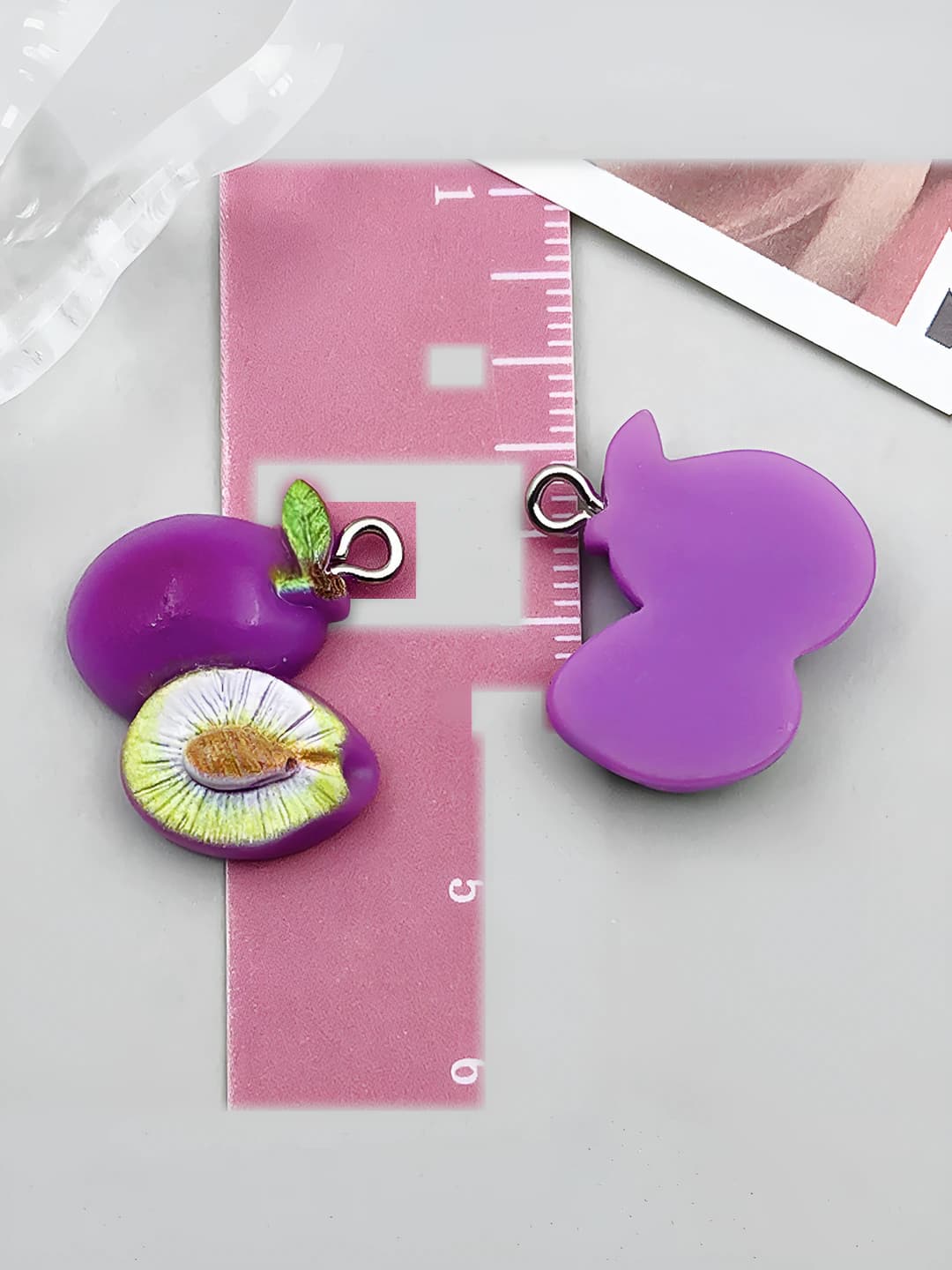 1 dona Binafsha smola meva Prun 19x20x6mm-1.3g