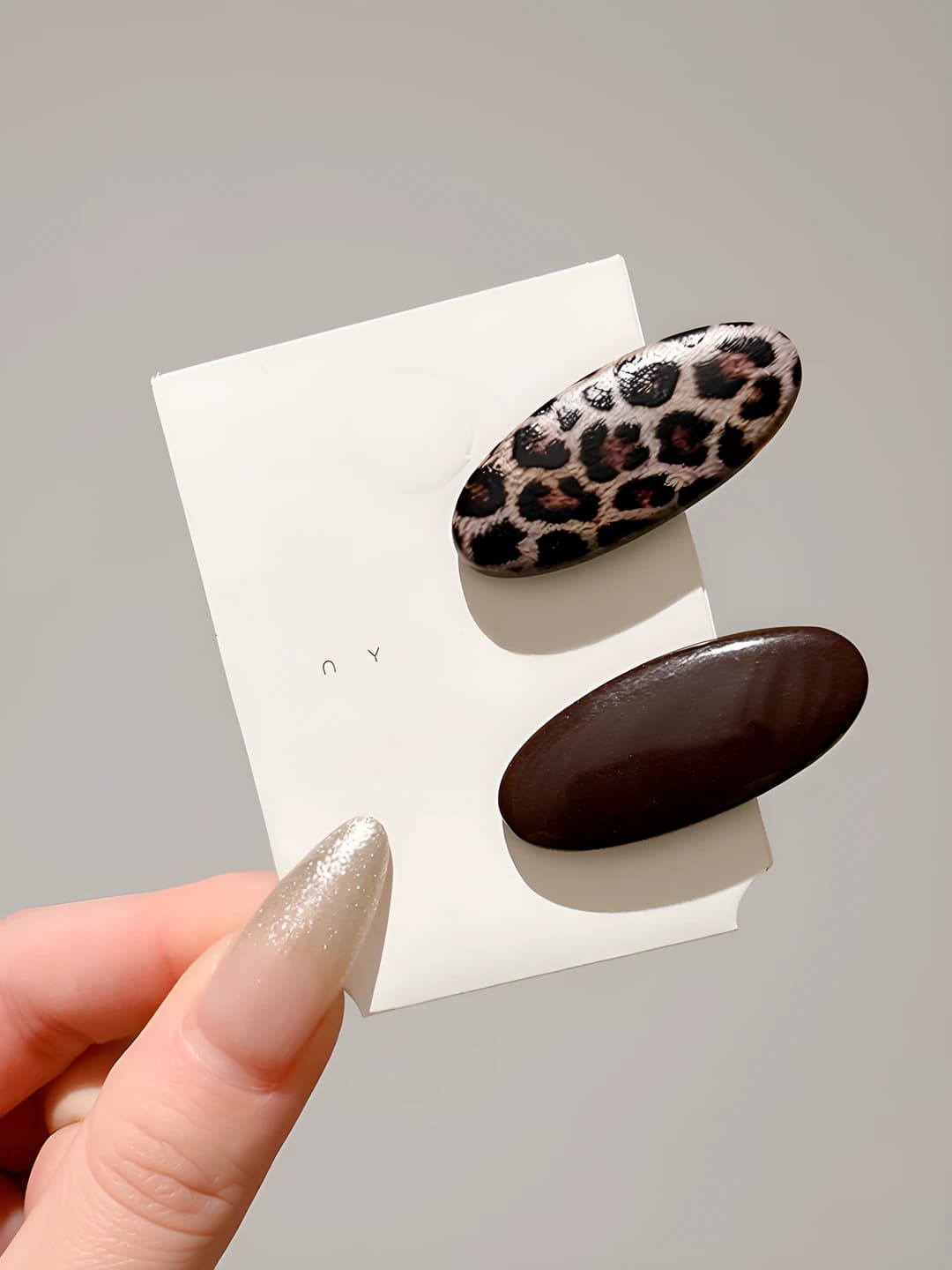 2# Kofe rangli leopard 2 to'plam - 4cm