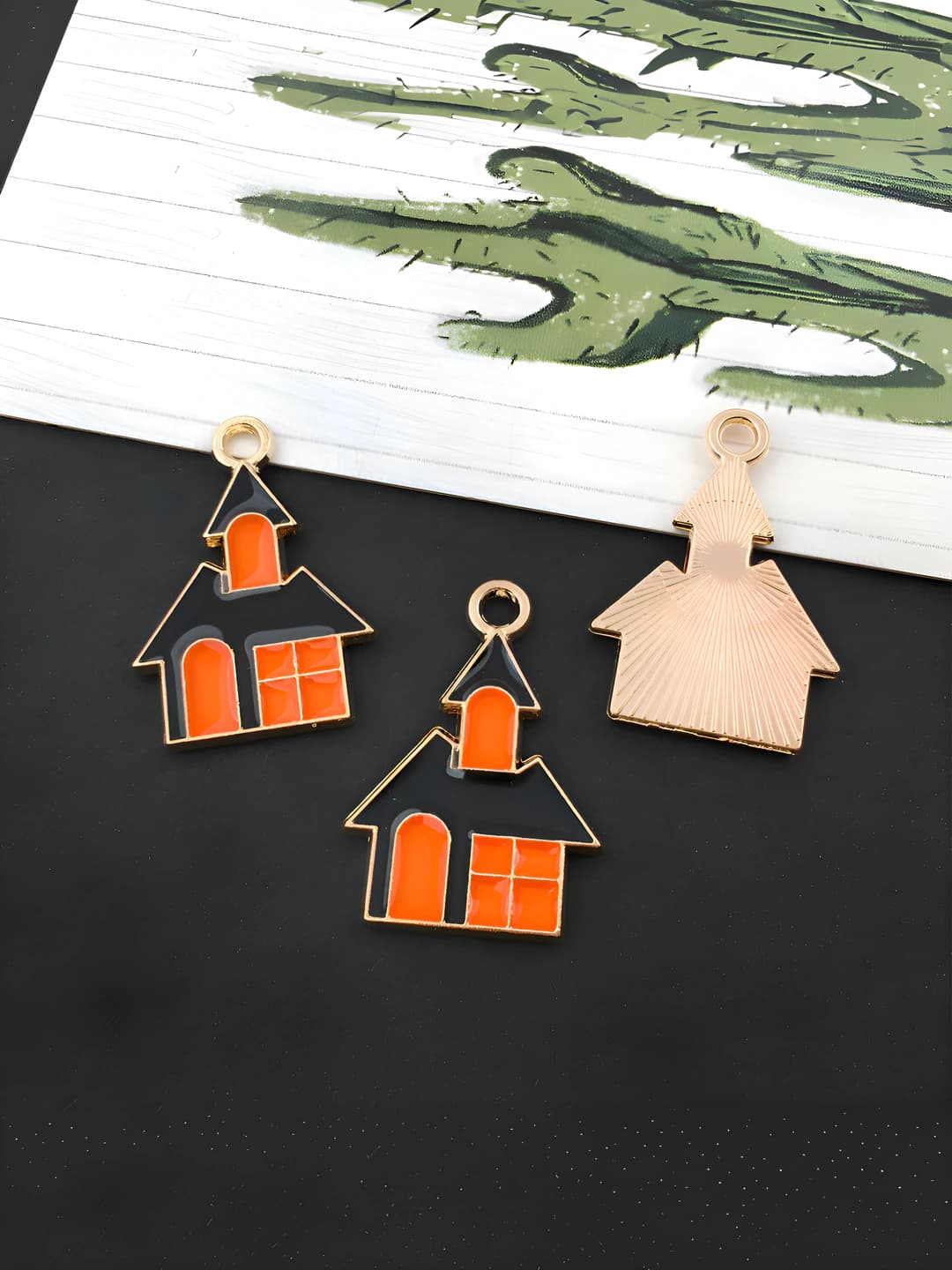 1 dona qora-to'q sariq Xelloyd 15x21mm