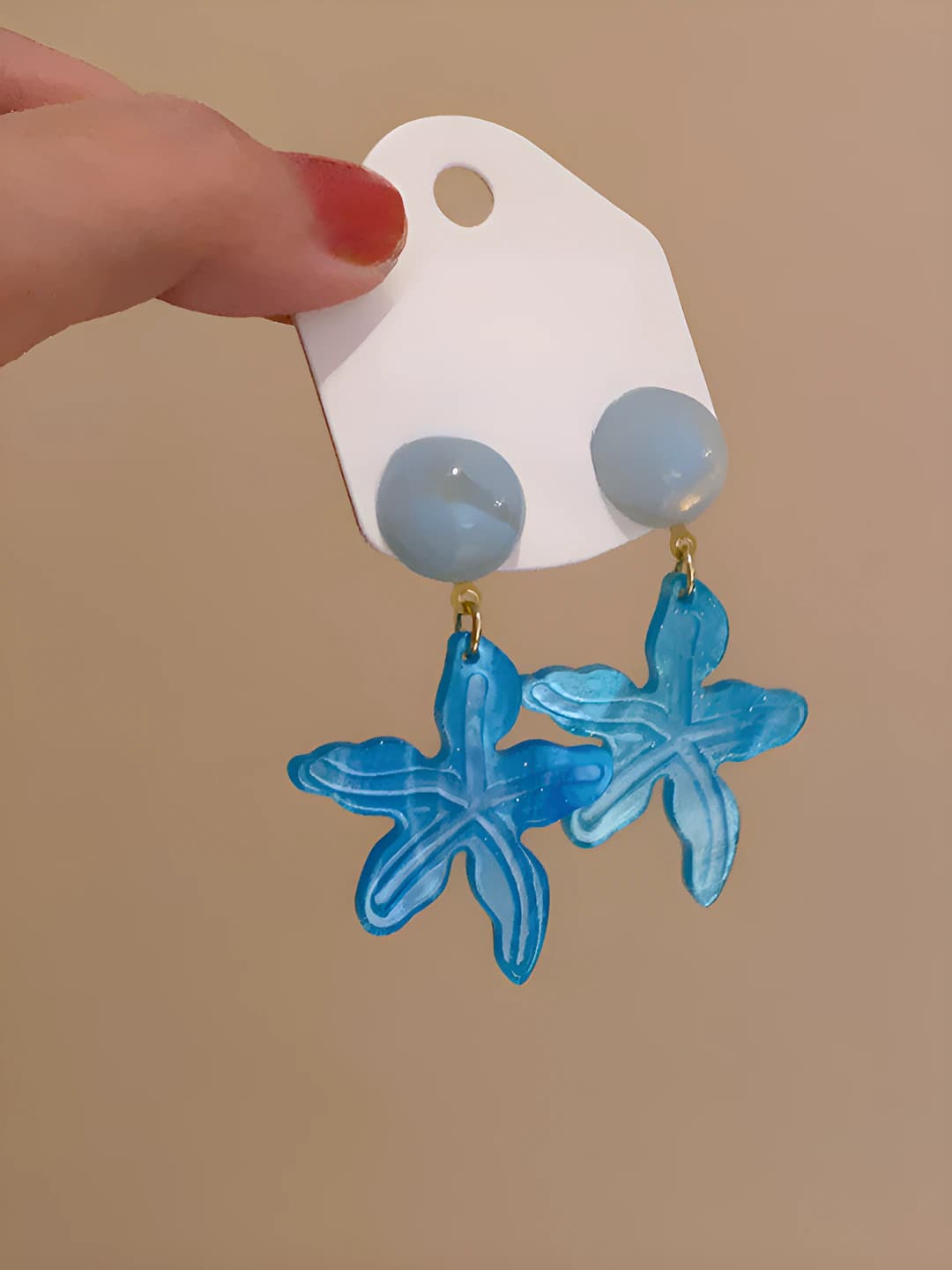 Blue ear studs (pair)