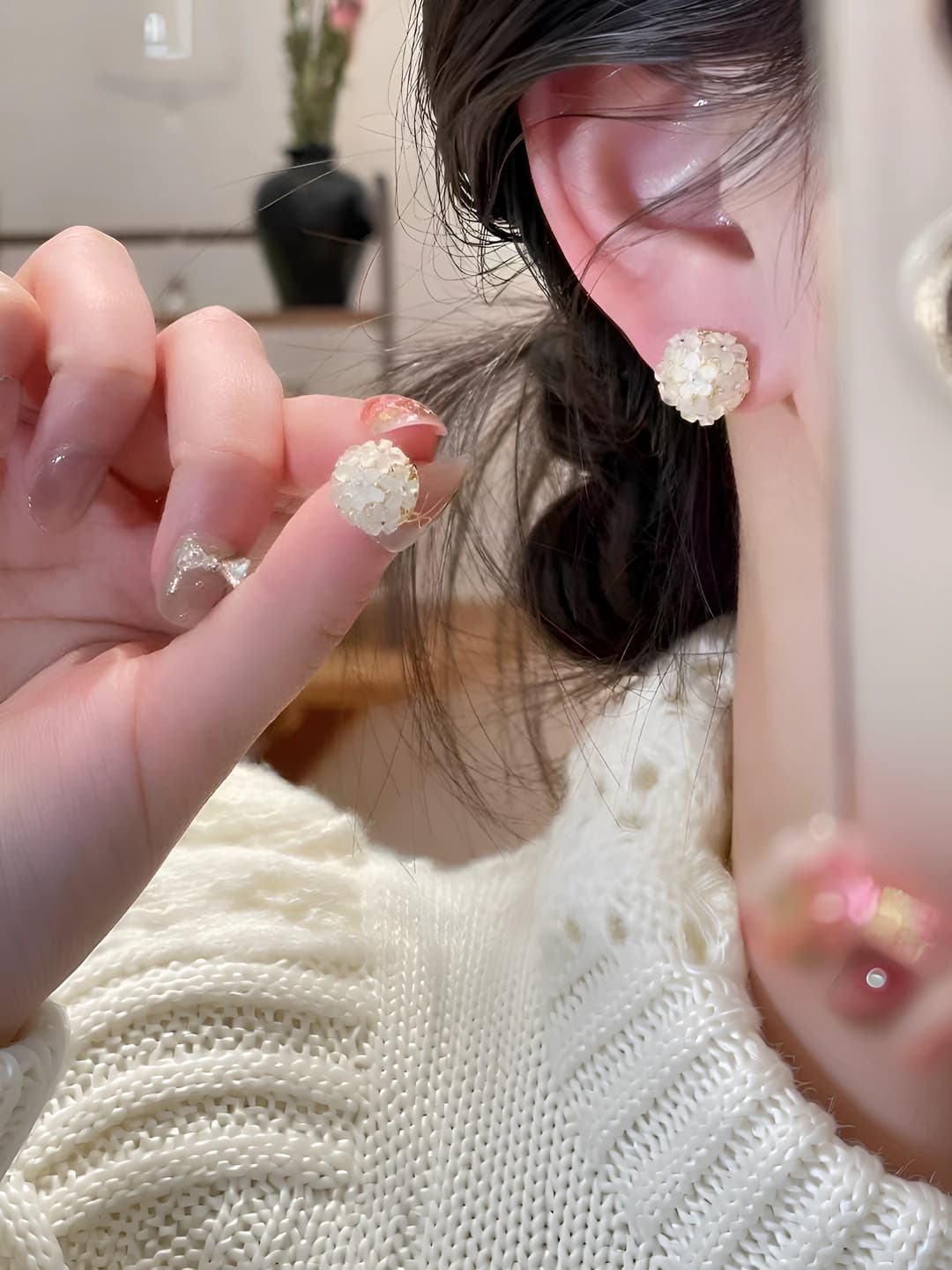 Zircon floral studs