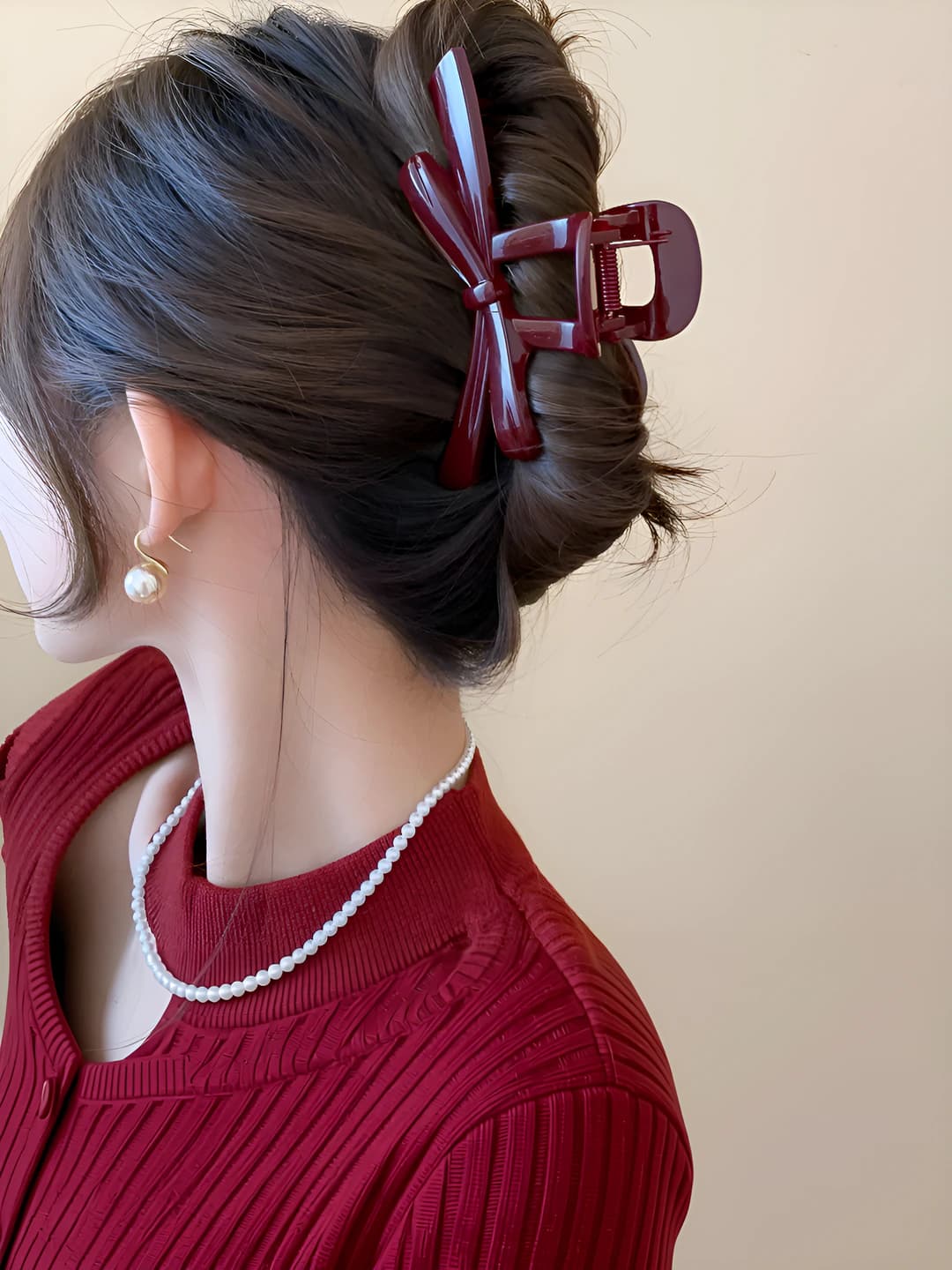 6# Hair clip - Wine red