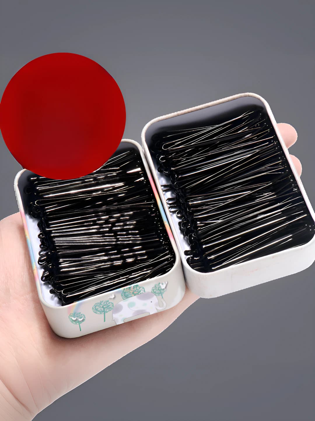 Women's black acrylic bobby pins, handmade, Korean style