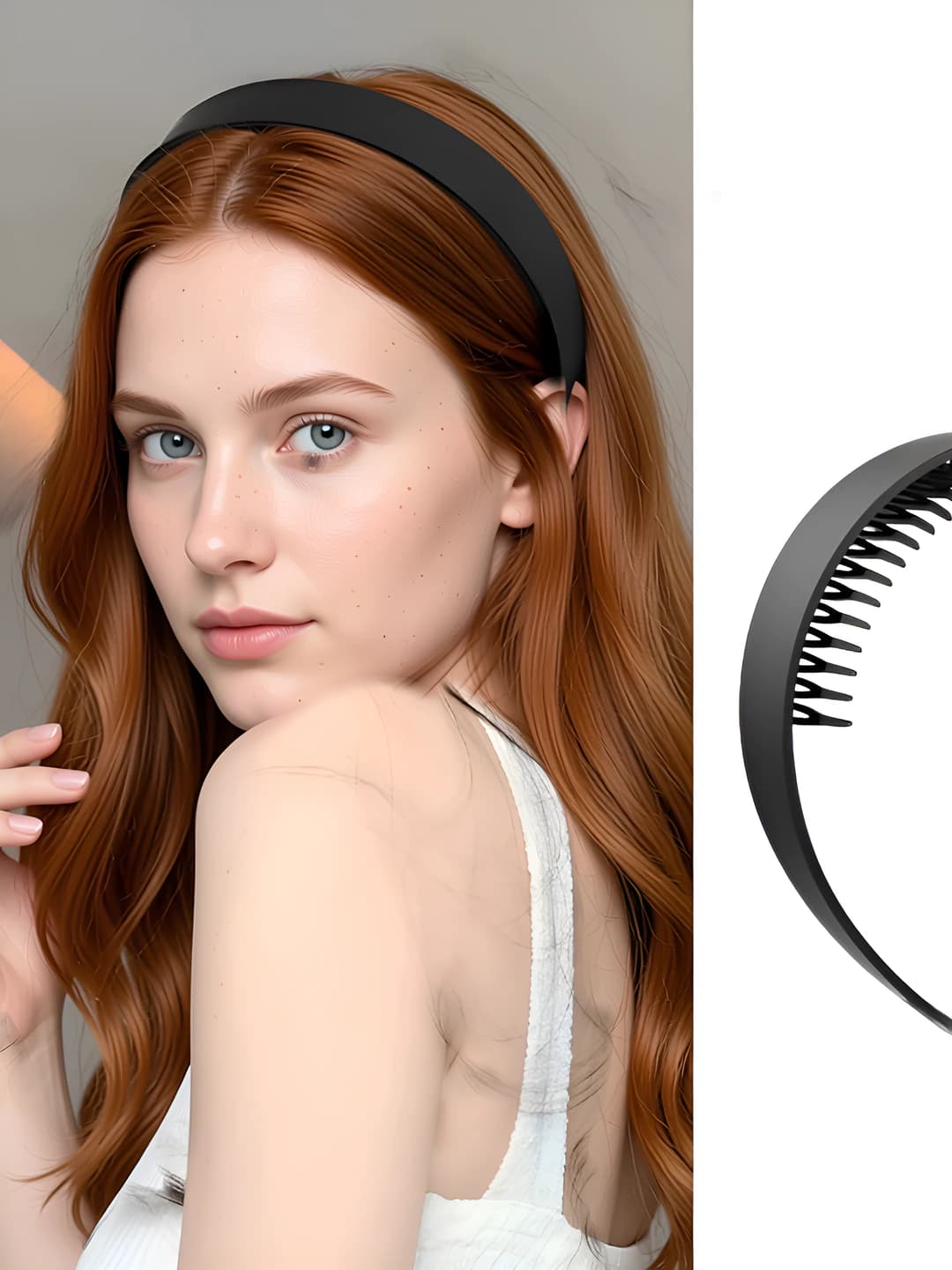 Women's wide toothed headband with leopard print, non-slip, does not press hair, handmade