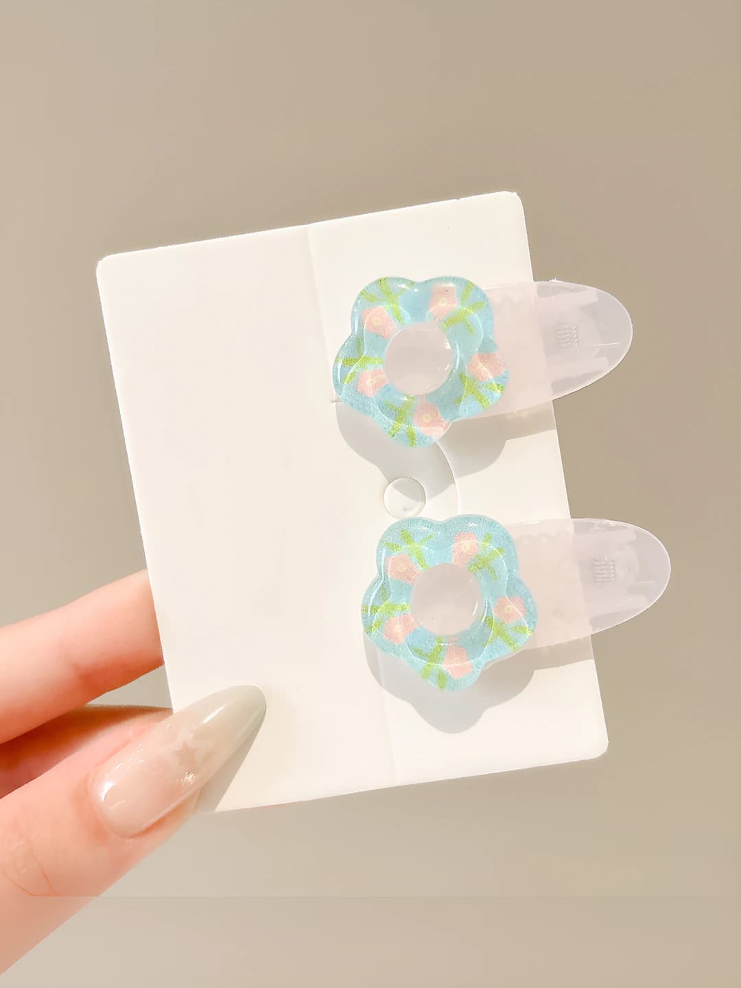 5# Flowers pair - Blue-pink, 4 cm