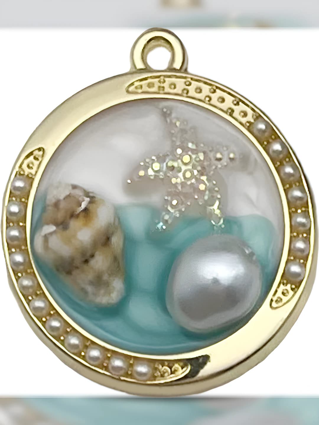 Teal sea shell 28x25mm-3.3g-22060
