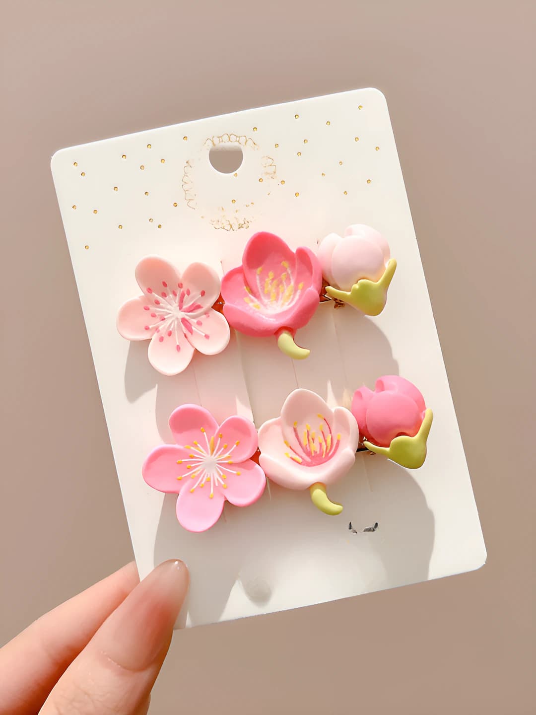 4# Pink tricolor 2 pcs 5cm
