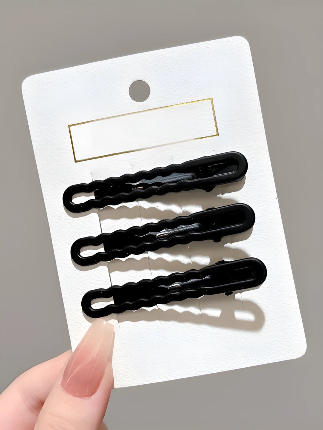 Small wavy oval duck bill clip (3 pcs), 6 cm