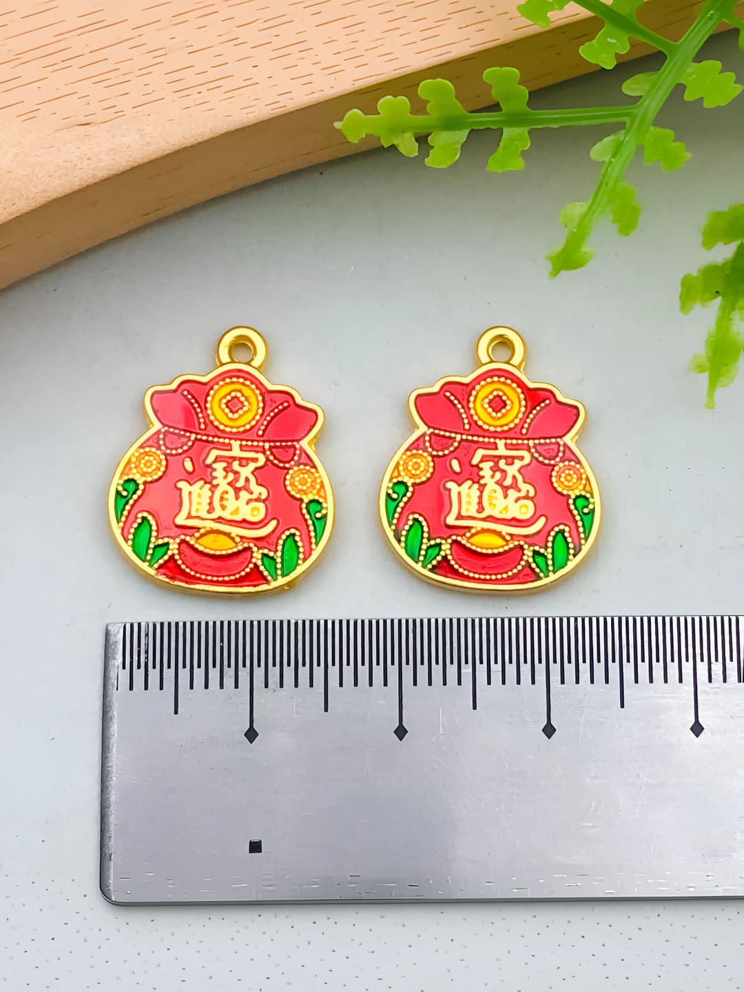1 шт двусторонний мешок с деньгами 19x15mm-2.3g