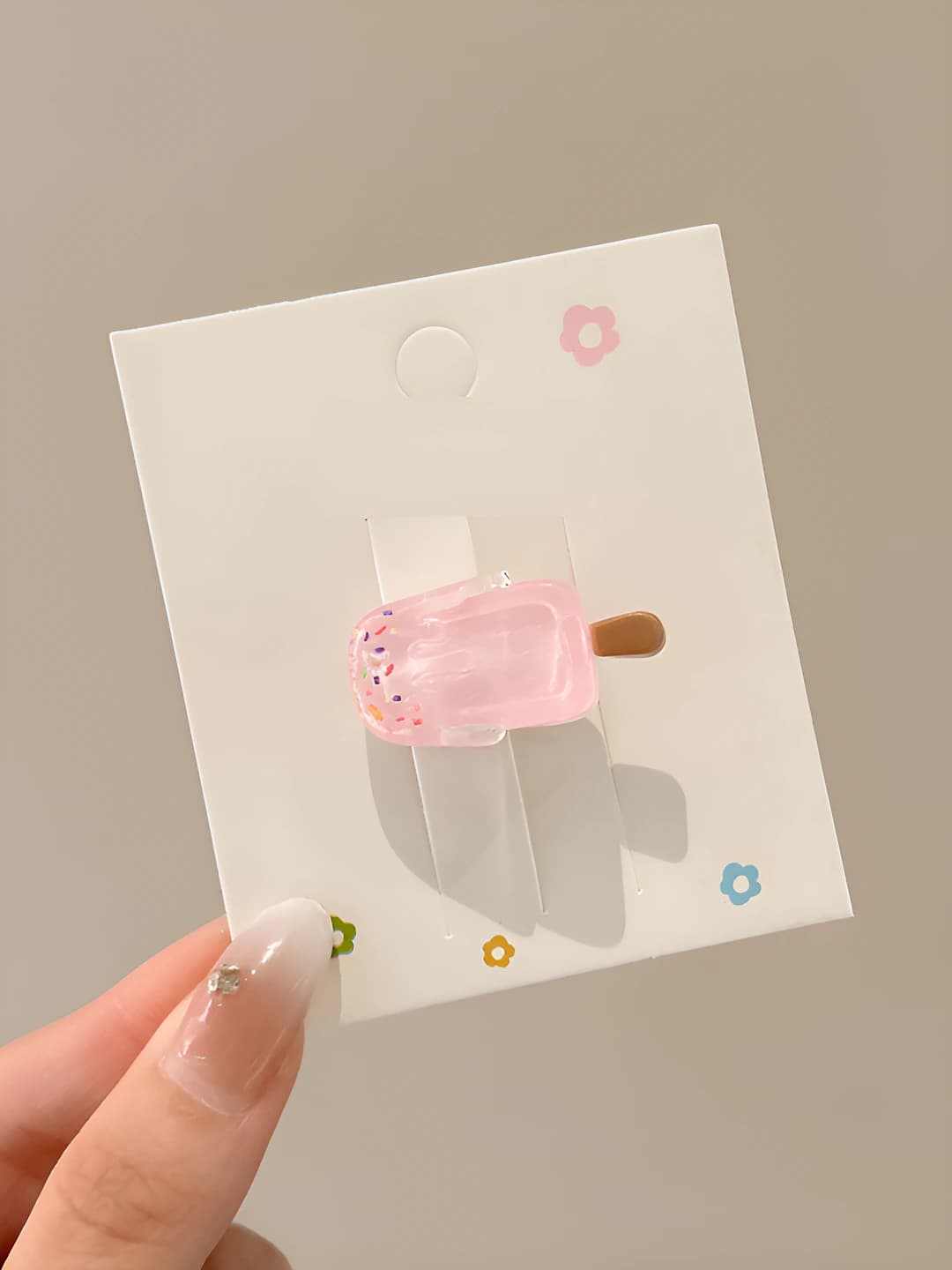 1# Ice cream, pink, 3cm