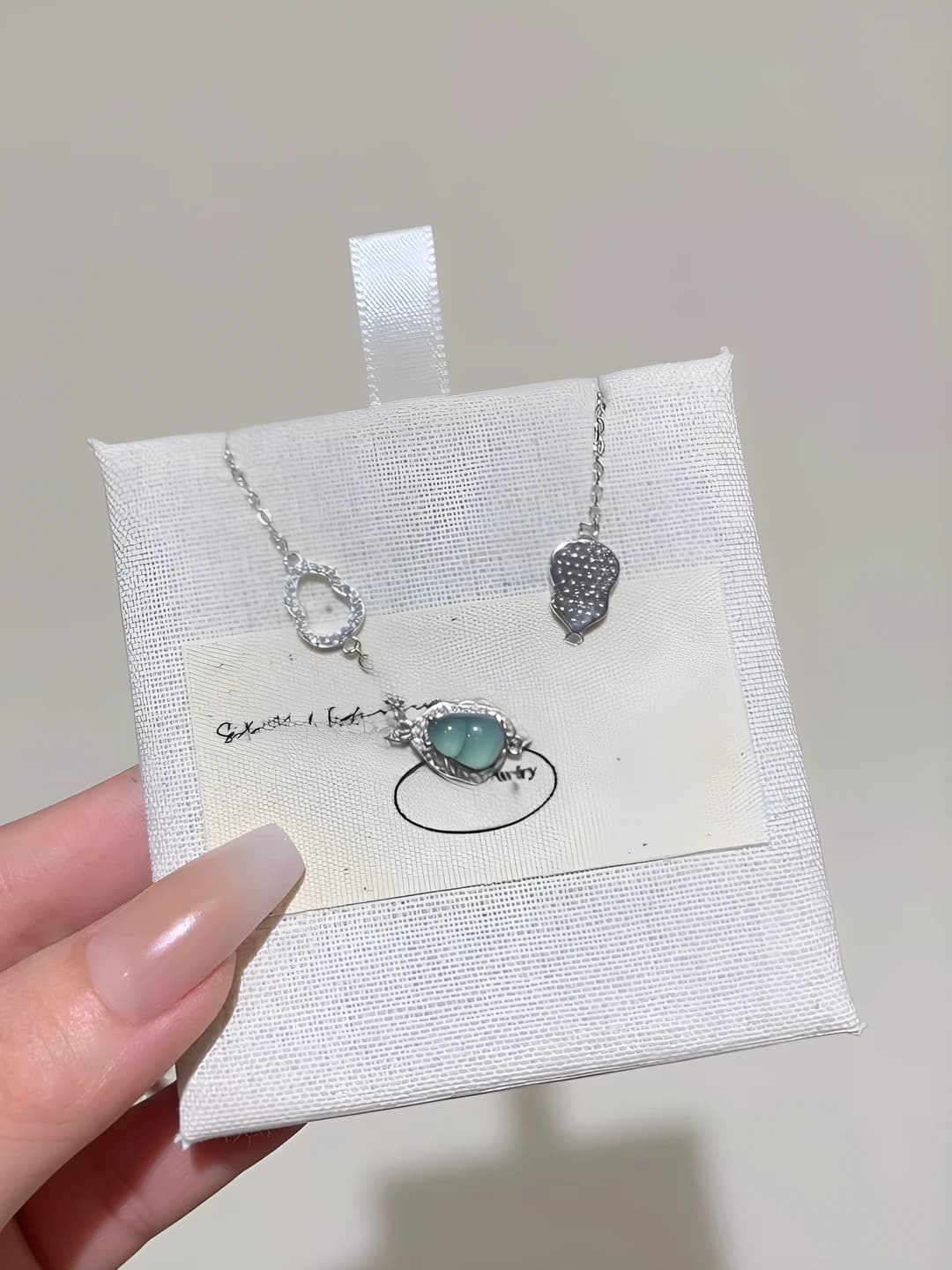 Women's pendant necklace in new Chinese style with zircon, cut-out, chalcedony imitation, gourd shape, ethnic style, geometric shape, design element with lucky pattern