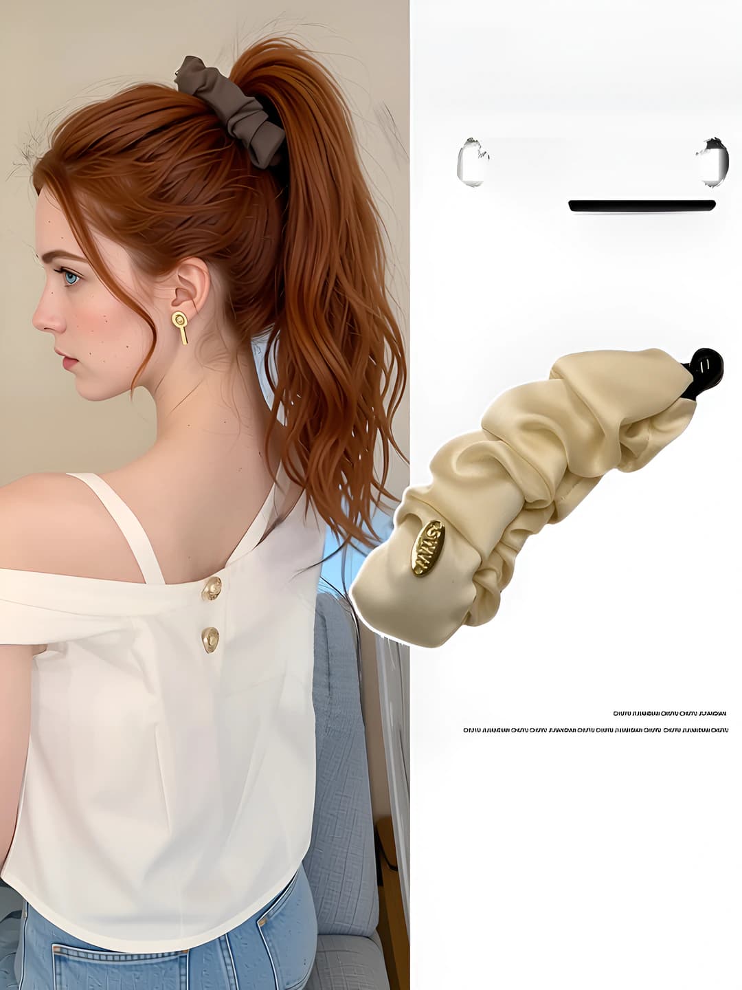 Off-white, base clip 10 cm