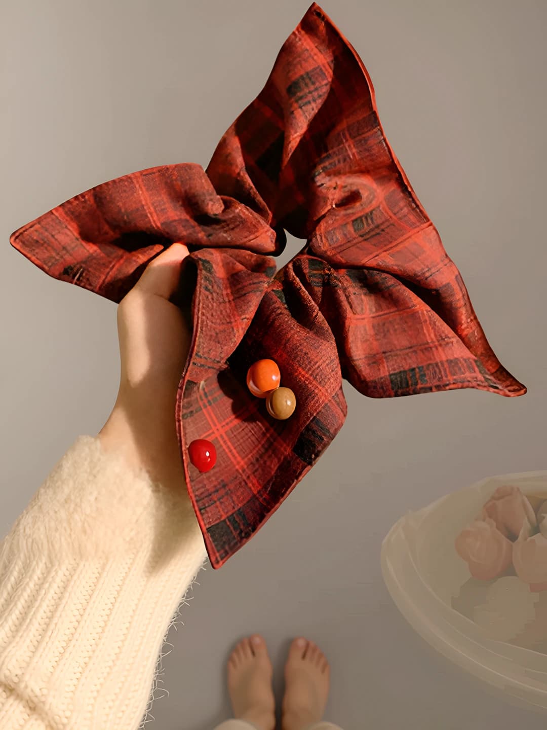 3# Red plaid 22 cm