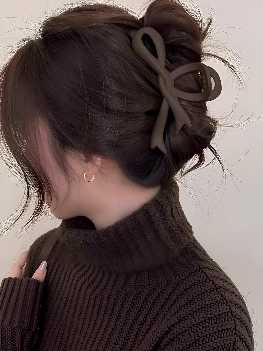 6# Dark coffee bow clip