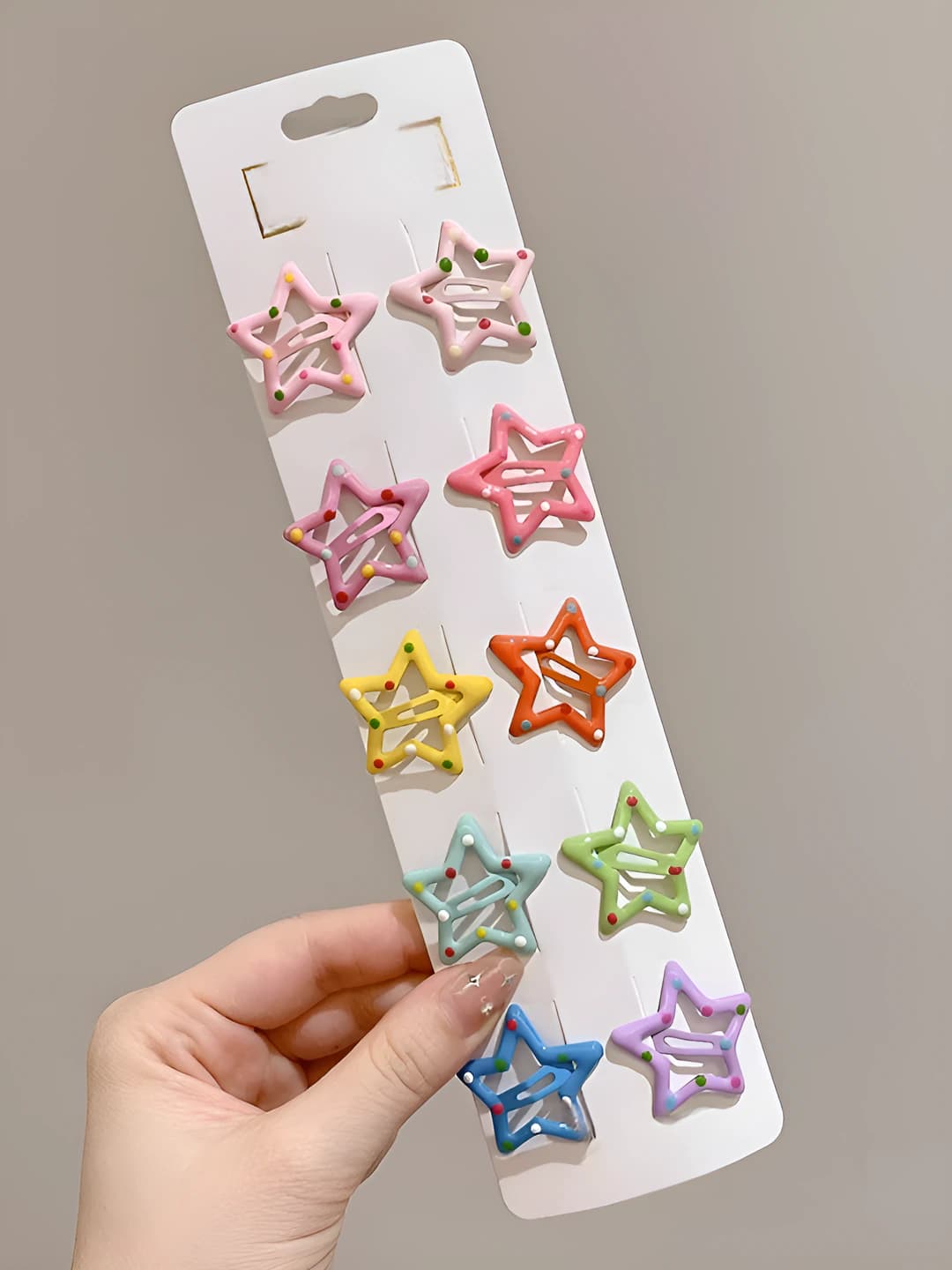 Navy, polka dot, star, 10 pcs