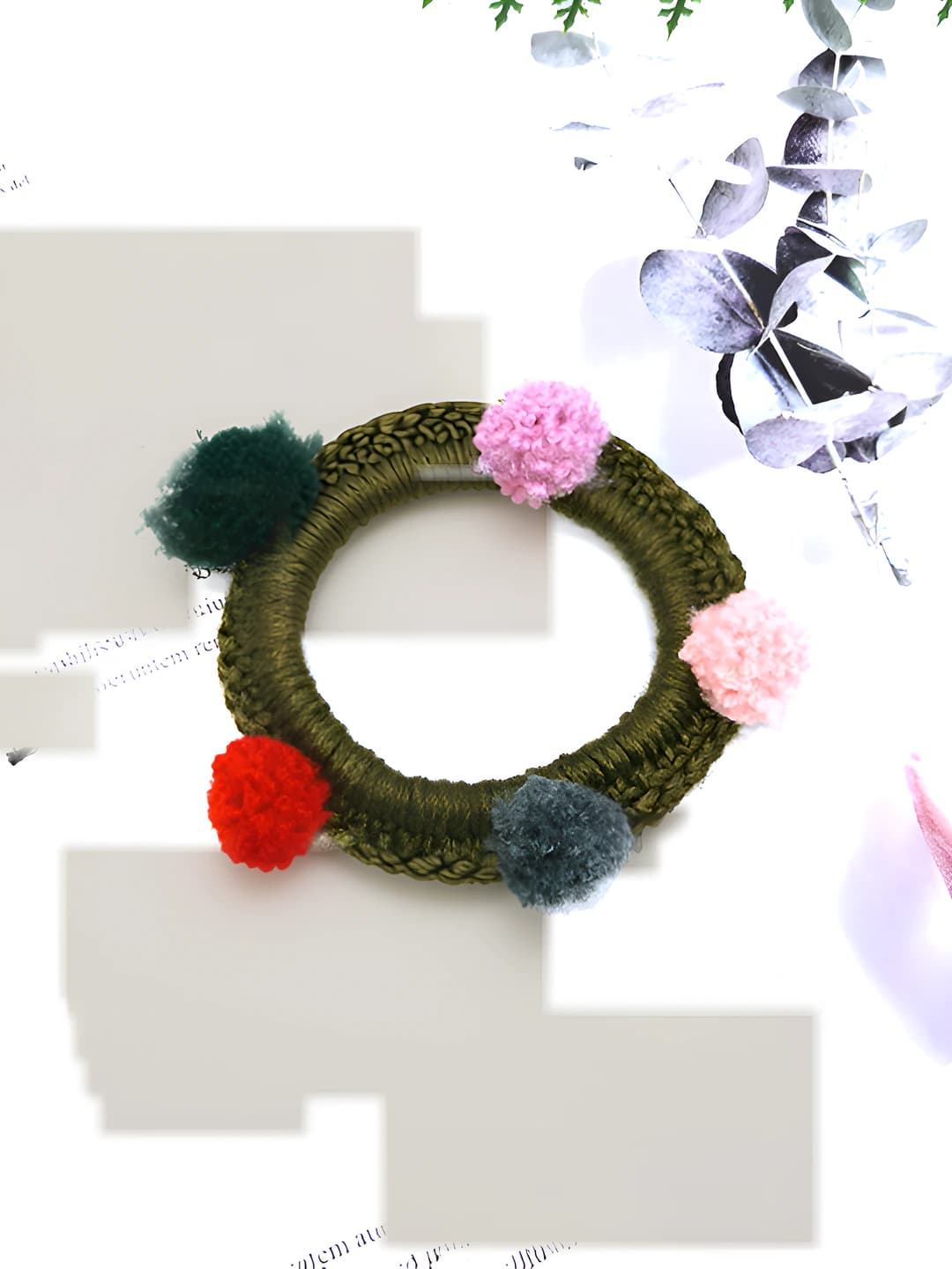 1 Rang-barang pompon, to'q jigarrang to'shik