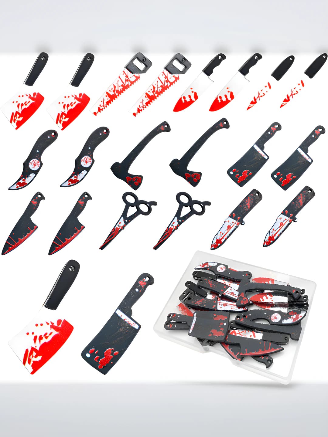 Women's DIY acrylic Halloween weapon-shaped charms set