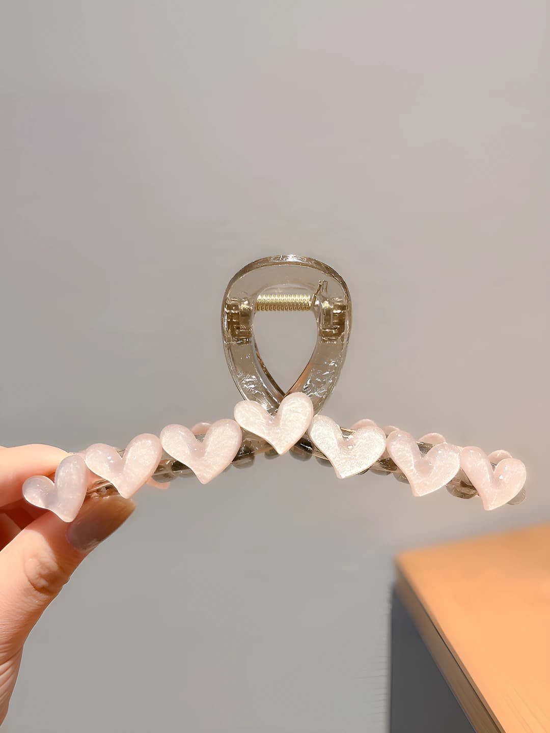 8# Pink heart clip large-13 cm