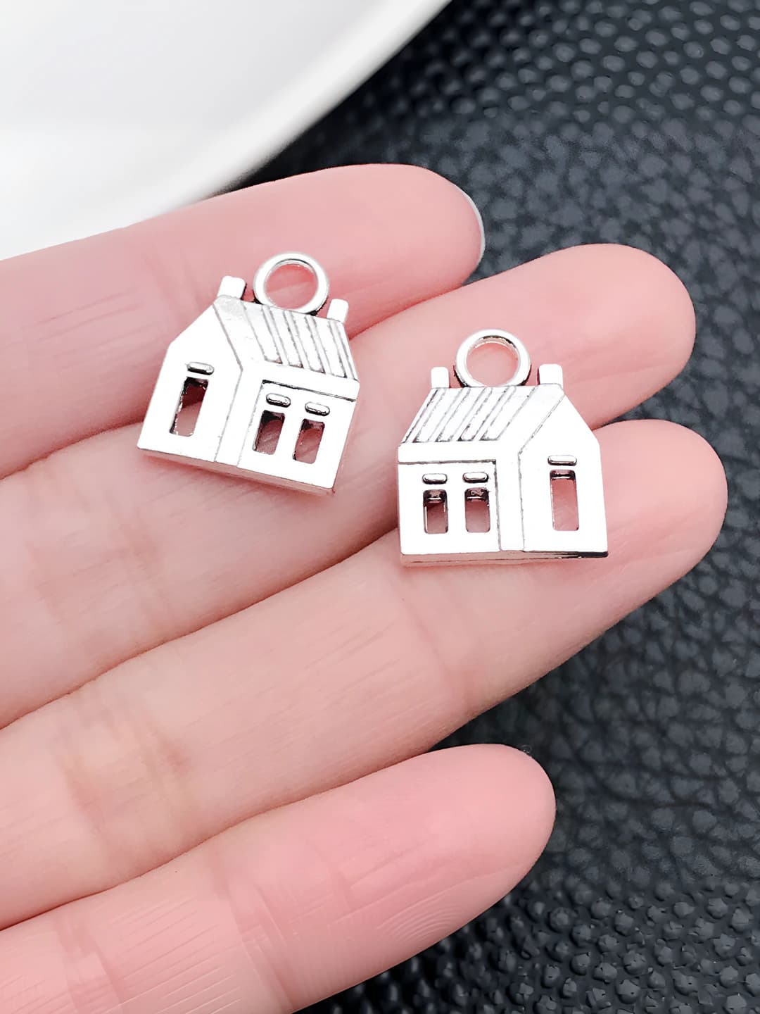 1 шт. старинное серебро дом 14x11mm-1.9g