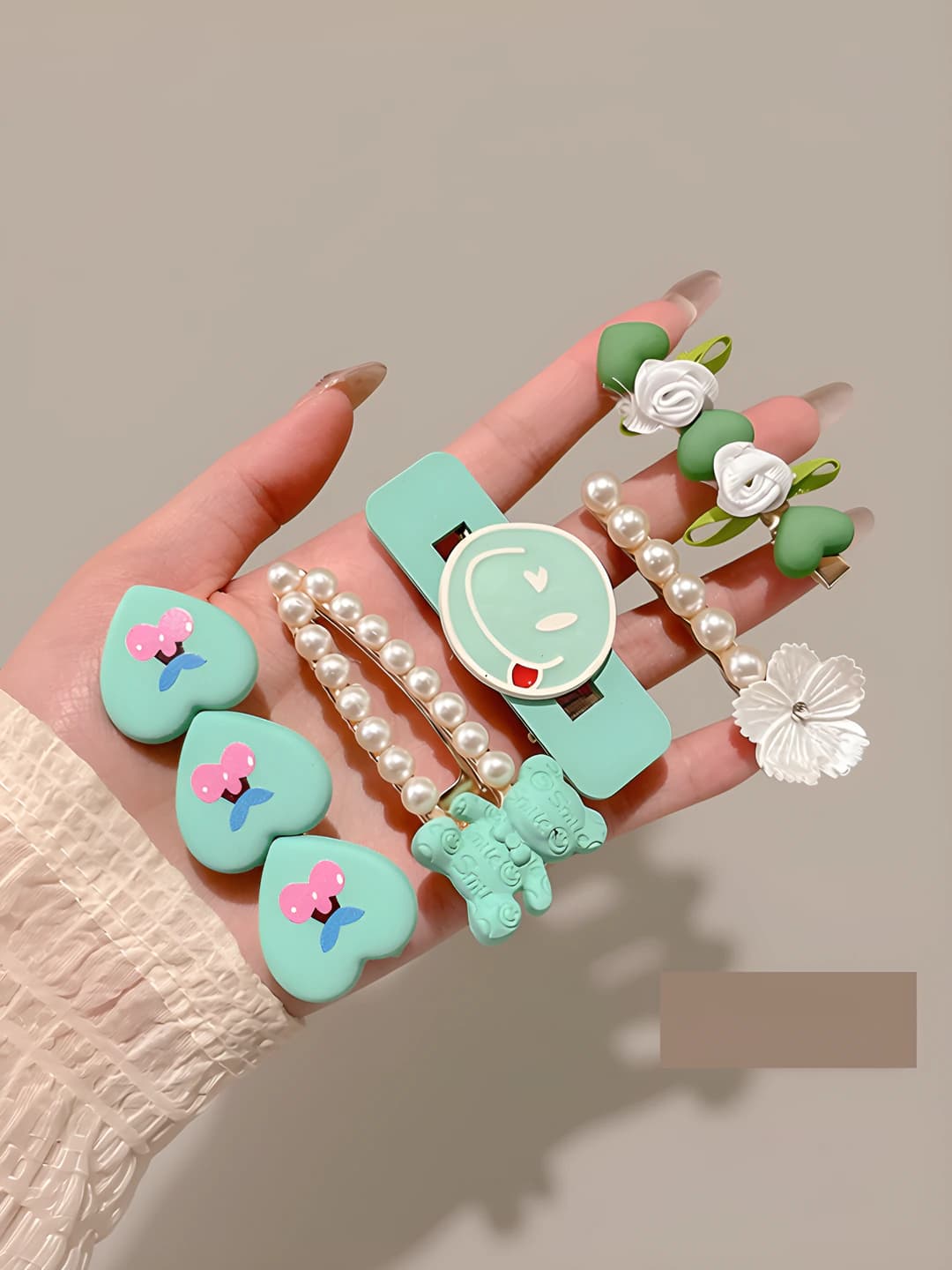 Green smile, 5 pcs