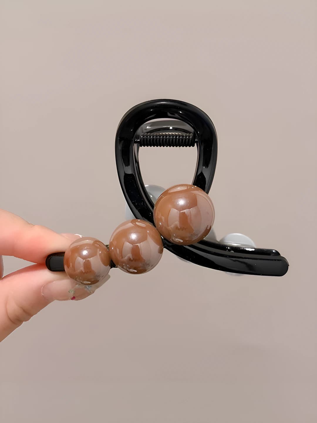 2# Tea clear base, 8 cm, dark coffee pearl