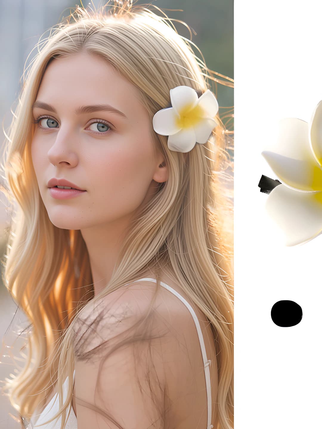 Plumeria clip large 9 cm