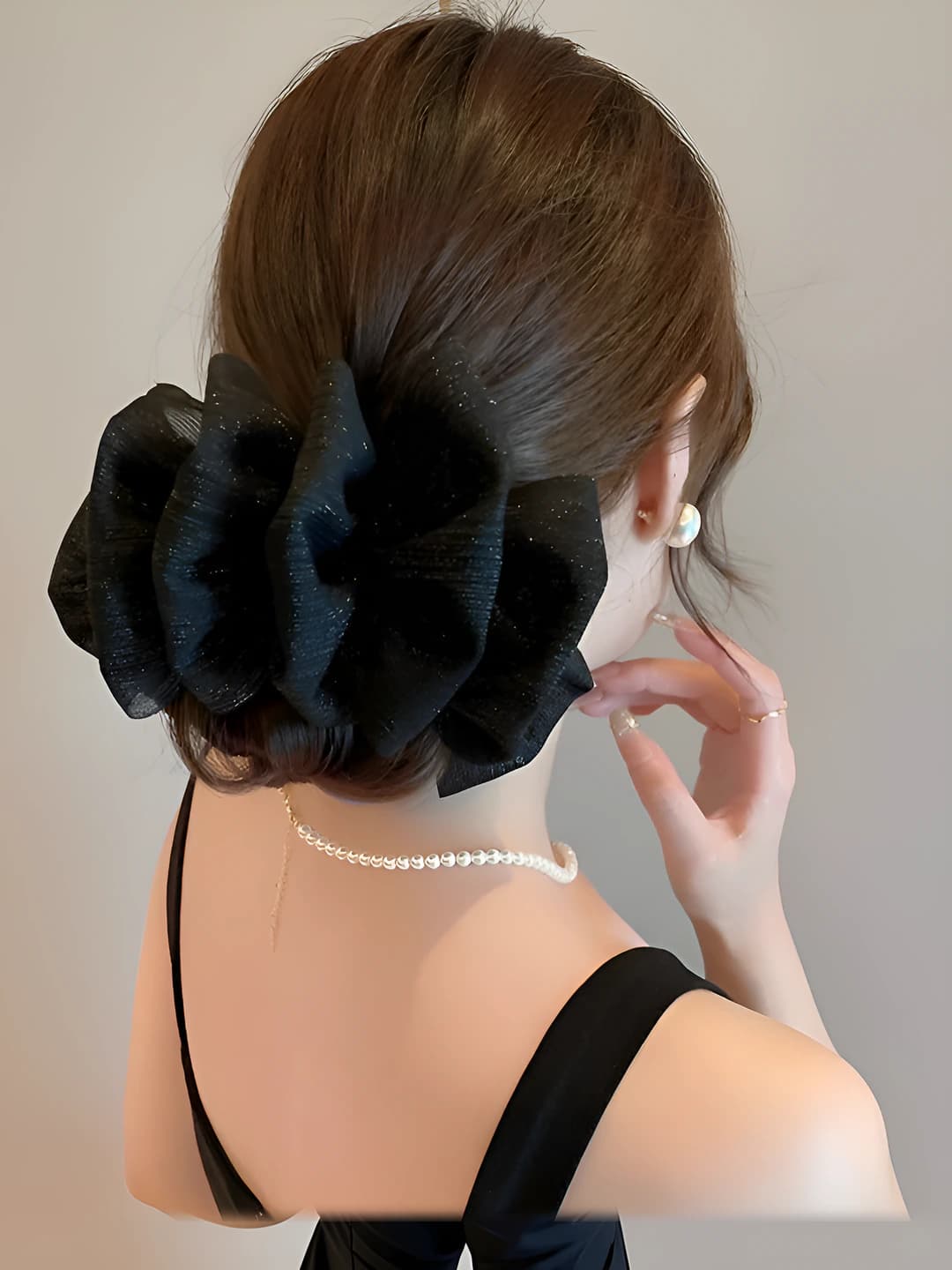 Women's hair clips and combs: bubble bow hair clip for bun, high ponytail clip, Korean style