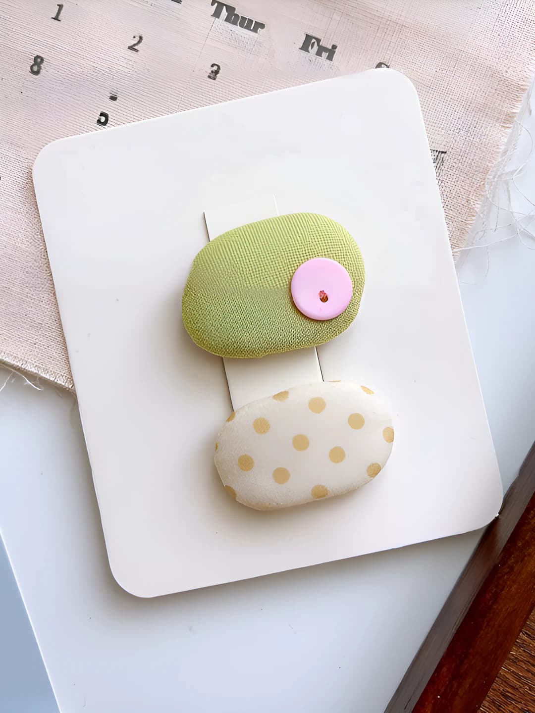 2# Green + Yellow polka dot, 3.5 cm