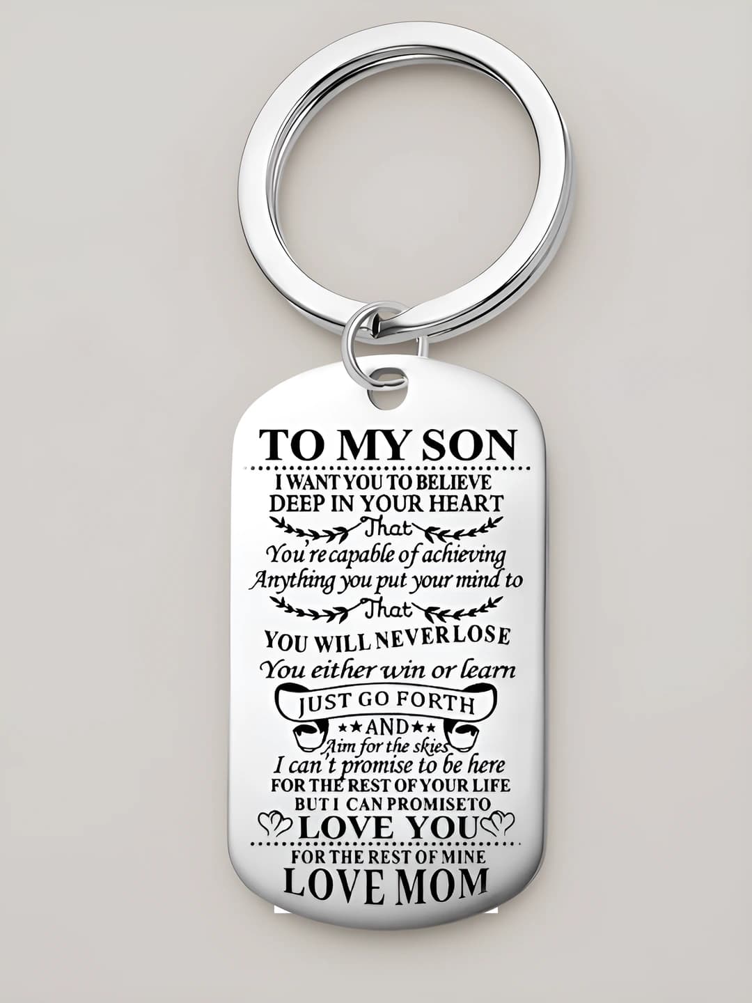 Серебристый MOM-SON брелок