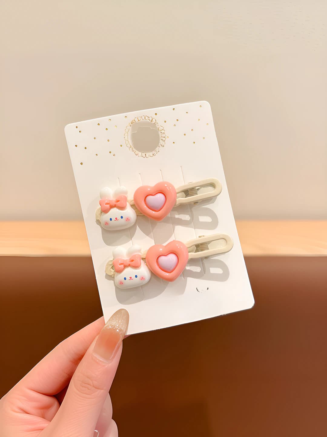 8# Bunny hearts, 1 pair, 6 cm