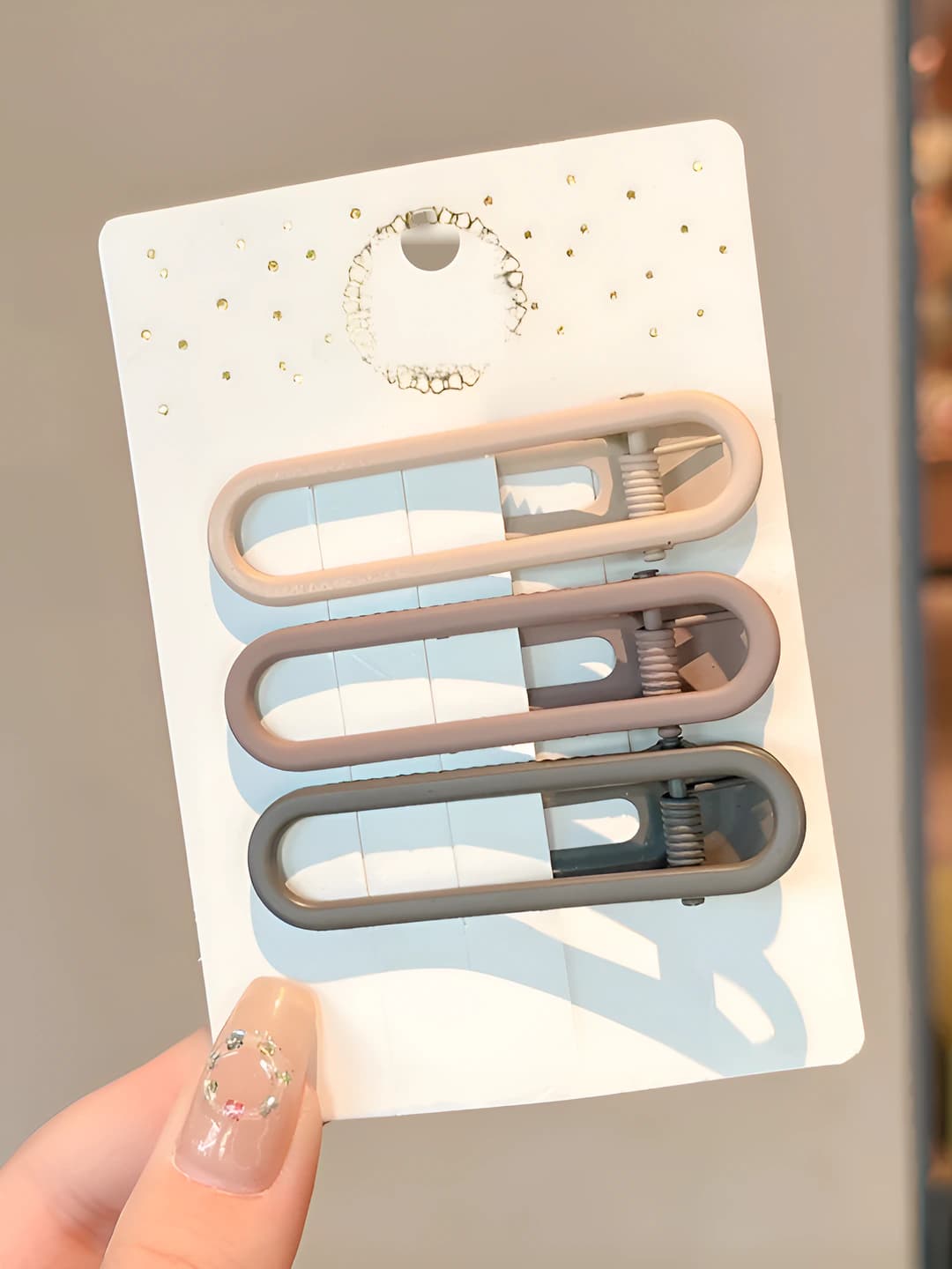Coffee gradient 3-piece hair clip 6 cm