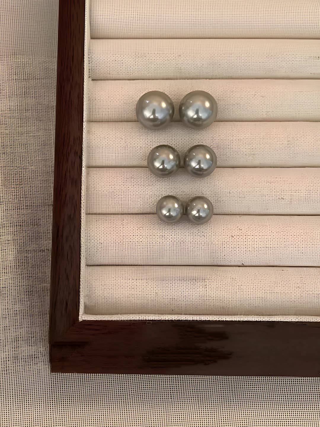 8mm серый жемчуг серьги